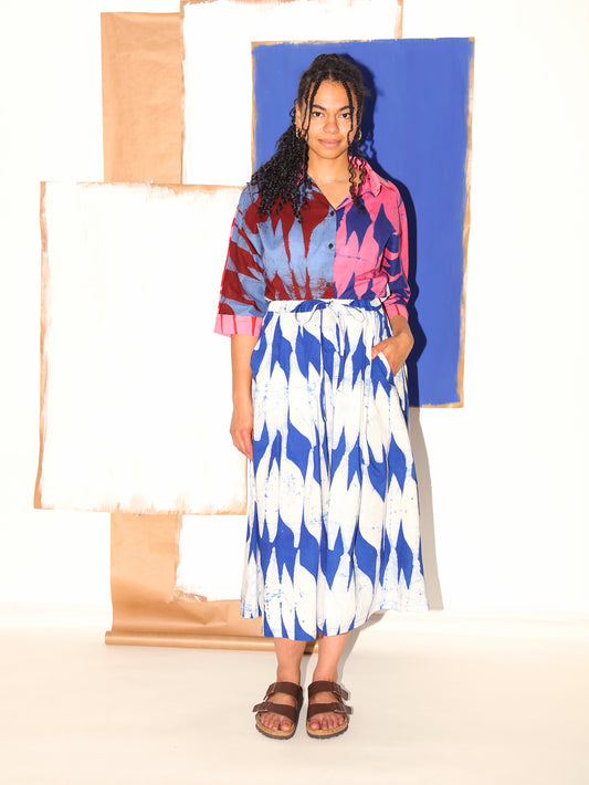 OULA Skirt / Blue Flags
