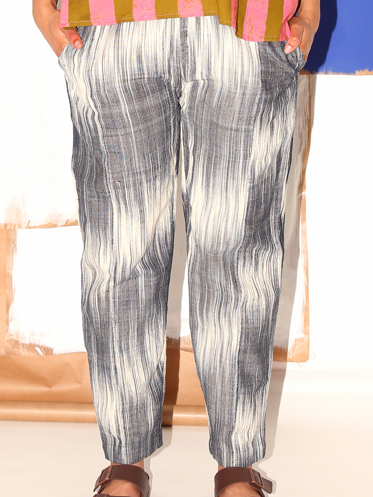 SORO Pants/ Black White Ikat