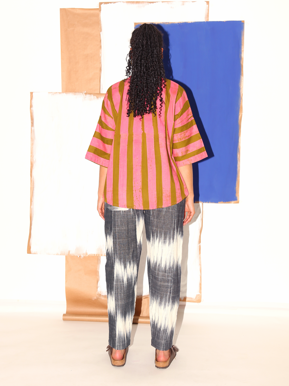 SORO Pants/ Black White Ikat