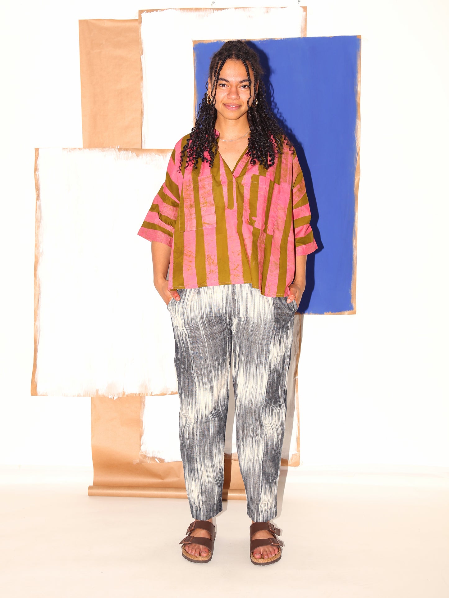 Tali Top / Pink Earth Stripes
