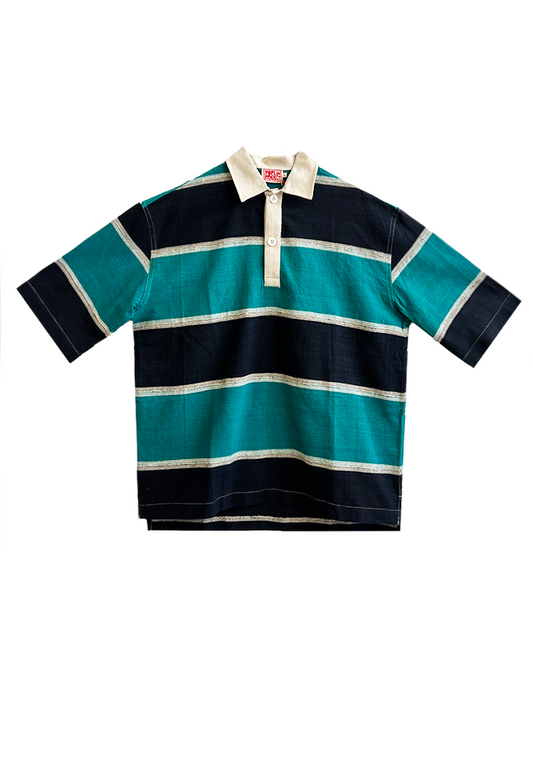 RAVI Rugby Shirt/  Green Stripes
