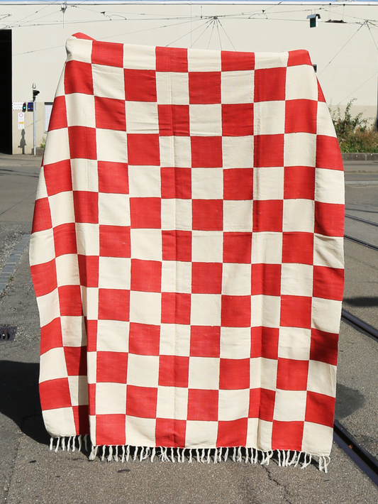 KORHOGO Medium Blanket/ Red Checker