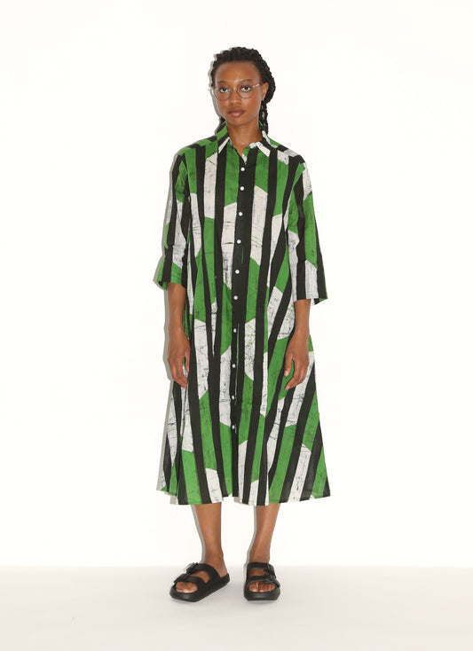 SEYDOU Dress/ Green Kente
