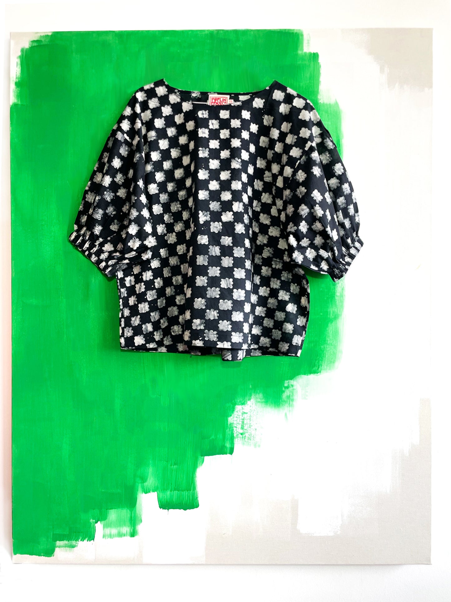 SONI Top / Black Floral Check