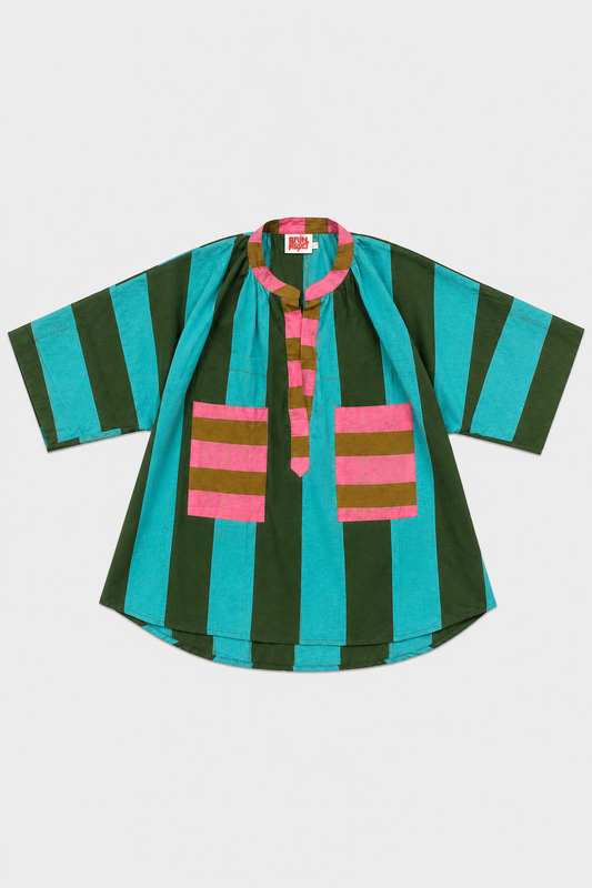 Tali Top / Aqua Stripes