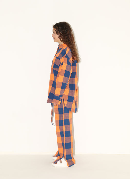 TESHI Pants/ Orange Check