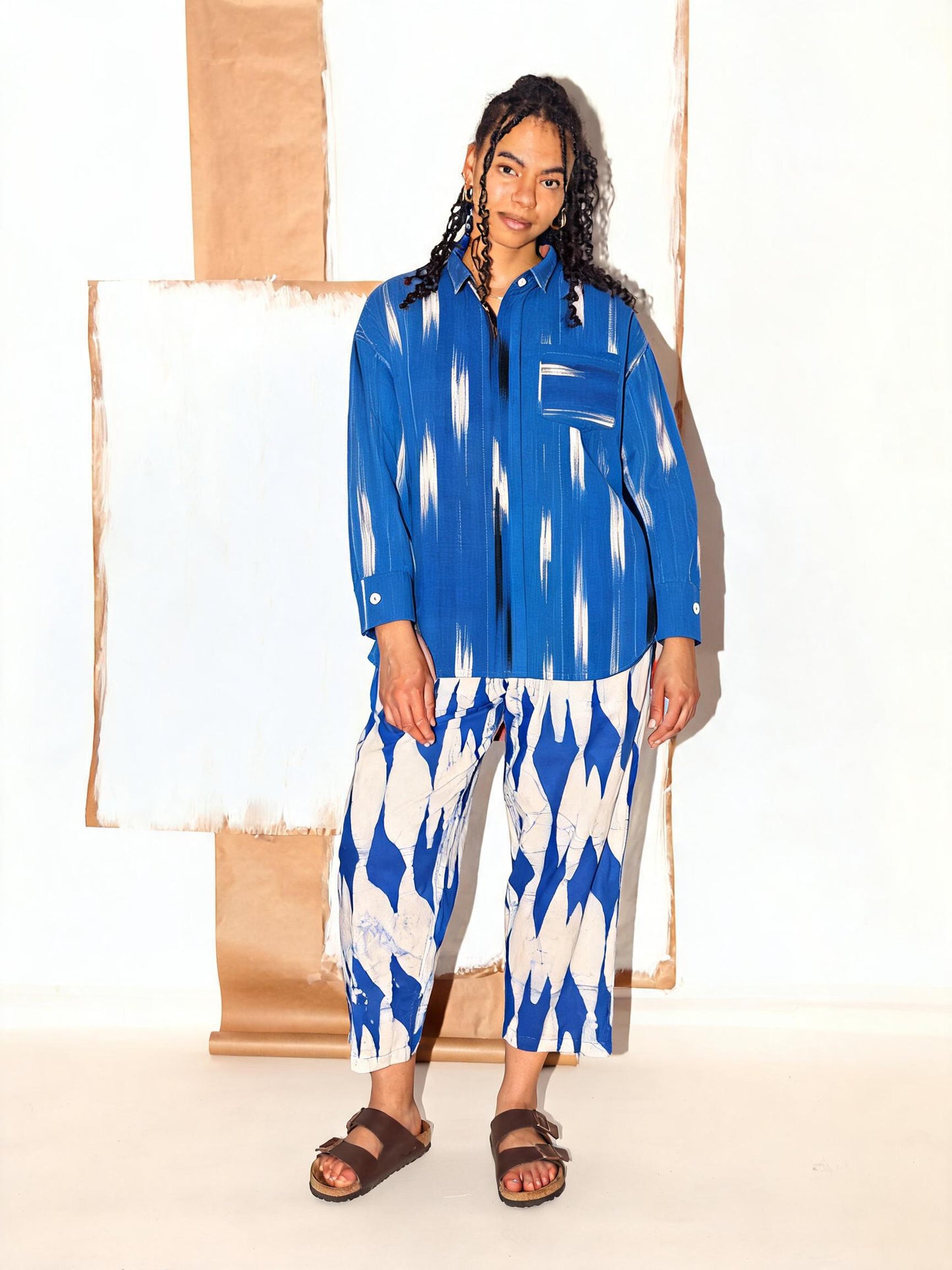 TAMALA Shirt/ Blue Ikat