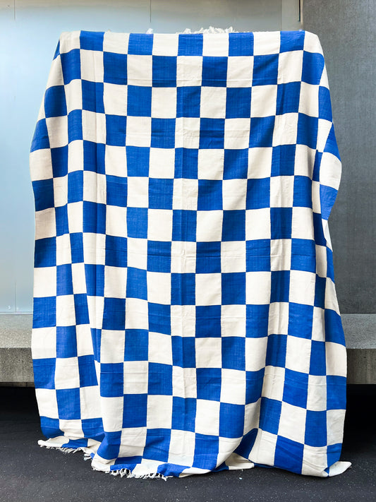 KORHOGO XL Blanket/ Blue Checker